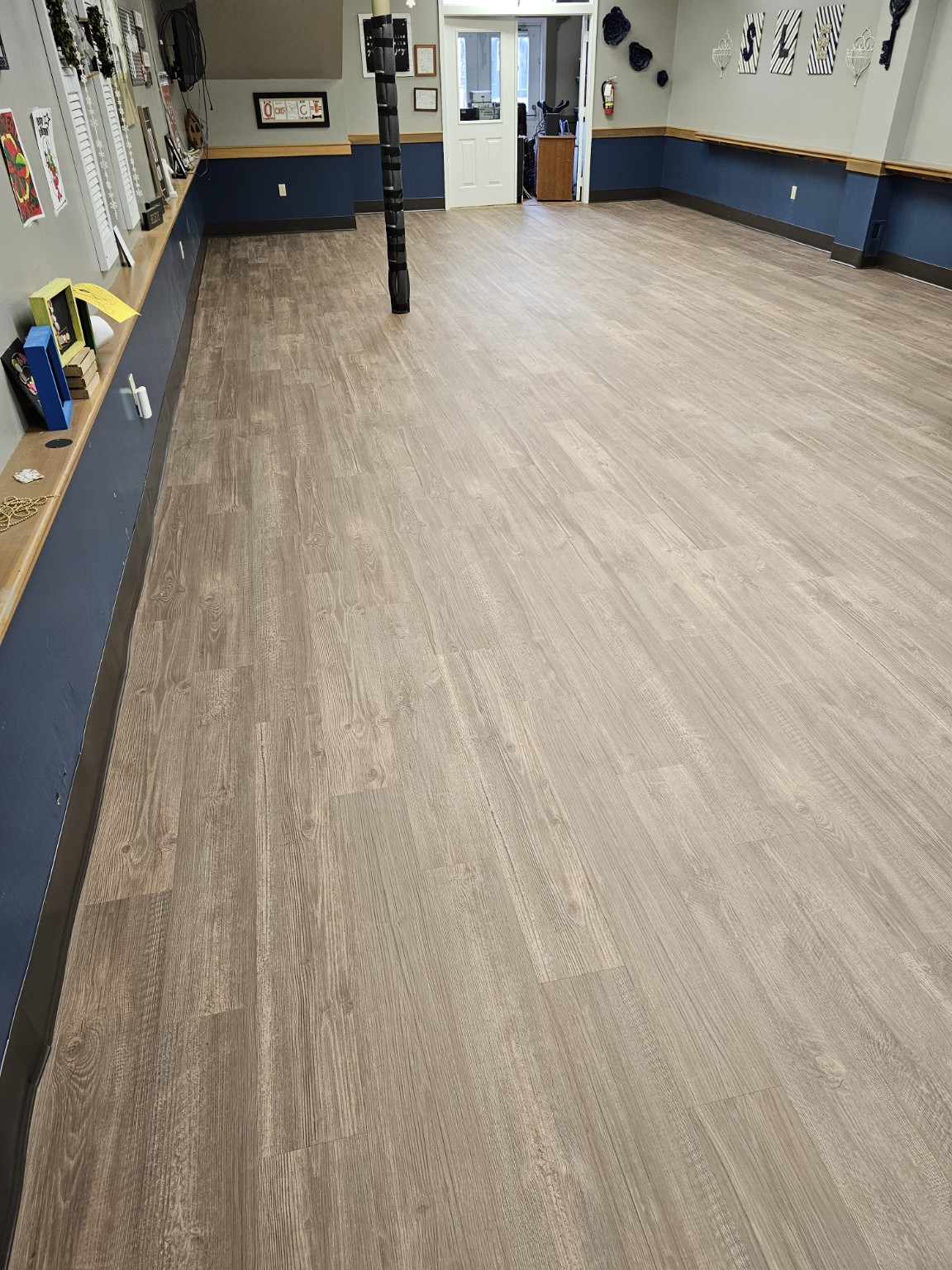 Large commercial flooring installation